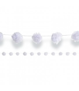 White Tulle Pom Pom Garland