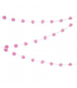 Pink Tulle Pom Pom Garland