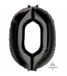 Ballon Mylar Noir Chiffre 0