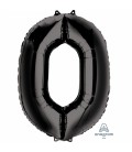 BLACK MYLAR BALLON NUMBER 0