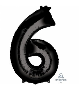 Black Mylar Balloon Number 6