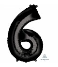 BALLON MYLAR NOIR CHIFFRE 6