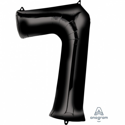 BLACK MYLAR BALLON NUMBER 7
