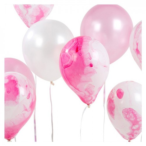 8 Marble Lilac Balloons