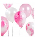 12 Ballons Marbrés Rose