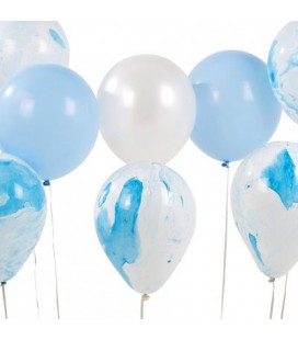 12 Rosa Marmorierte Luftballons