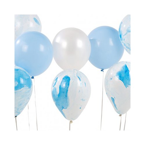 12 Pink Marble Balloons