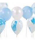 12 Ballons Marbrés Bleu