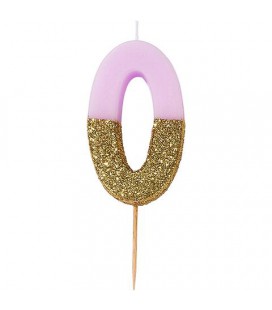 Bougie Chiffre 0 Dorée