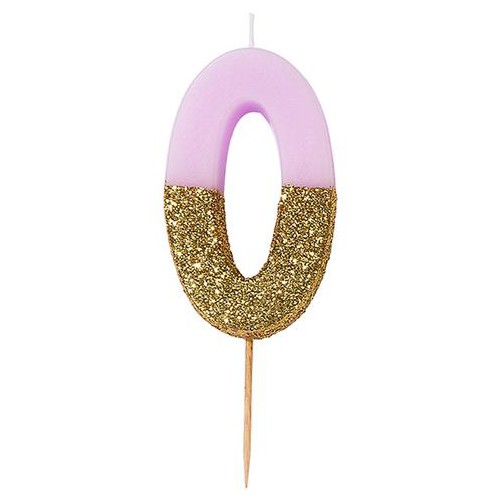 Bougie Chiffre 0 Dorée