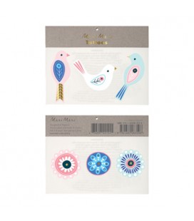 Neon Birds Temporary Tattoos