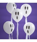 White Ghost Balloons with Streamers