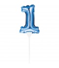MINI BALLON BLEU CAKE TOPPER CHIFFRE 1