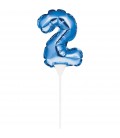 Miini Blue Balloon Number 2 Cake Topper