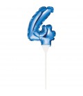 MINI BALLON BLEU CAKE TOPPER CHIFFRE 4