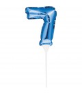 MINI BALLON BLEU CAKE TOPPER CHIFFRE 7