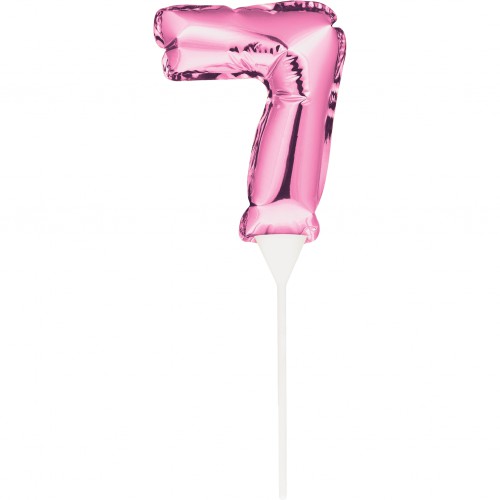 ROSA CAKE TOPPER MINILUFTBALLON ZIFFER 8