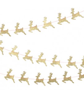 Mini Garland Golden Reindeers