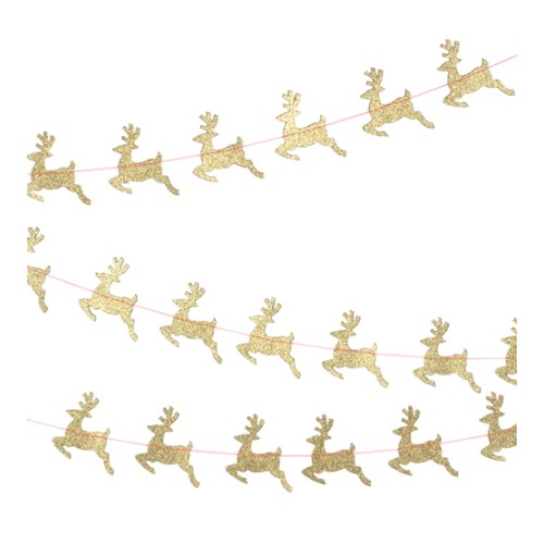 Mini Garland Golden Reindeers