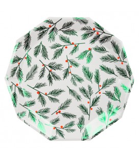 Large Plates Festive Leaves & Berries