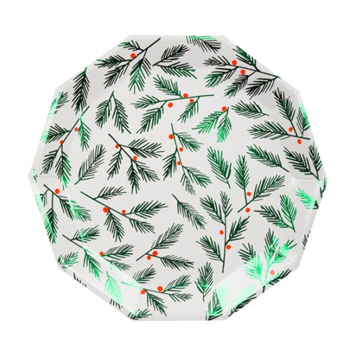 Large Plates Festive Leaves & Berries