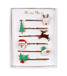 Enamelled Christmas Hair Clips