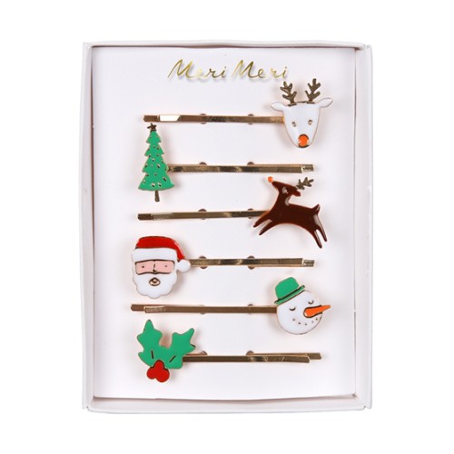 Enamelled Christmas Hair Clips