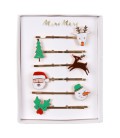 Enamelled Christmas Hair Clips
