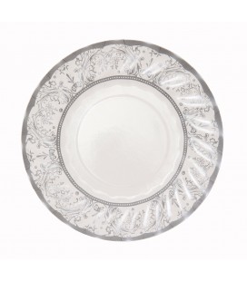 Small Silver Party Porcelain Plates