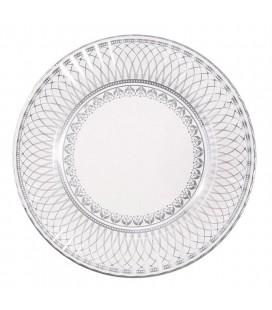 Large Silver Party Porcelain Plates