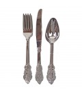 Party Porcelain Silver Plastic Cutlery
