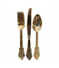 Party Porcelain Gold Cutlery