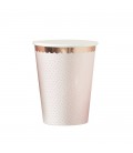 Rose gold foiled polka dot paper cups