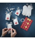 Adventskalender aus silbernen Rentierschachteln