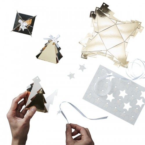 Gold Christmas Tree Shaped Advent Boxes