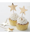 Gold Foiled Star Cupcake Toppers