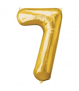 Golden Mylar Ballon Number 7