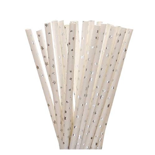 24 Pailles Papier Etoiles USA