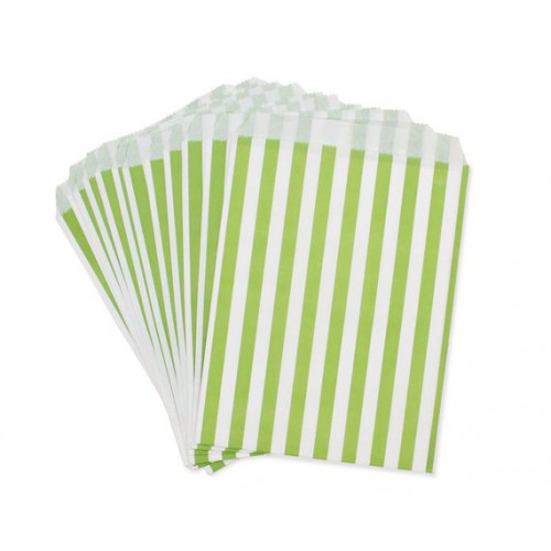 Lime Stripes Treat Bags