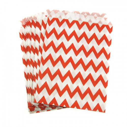 Red Chevron Treat Bags