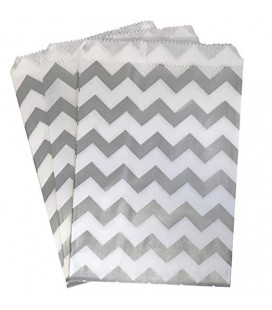 Silver Chevron Treat Bags