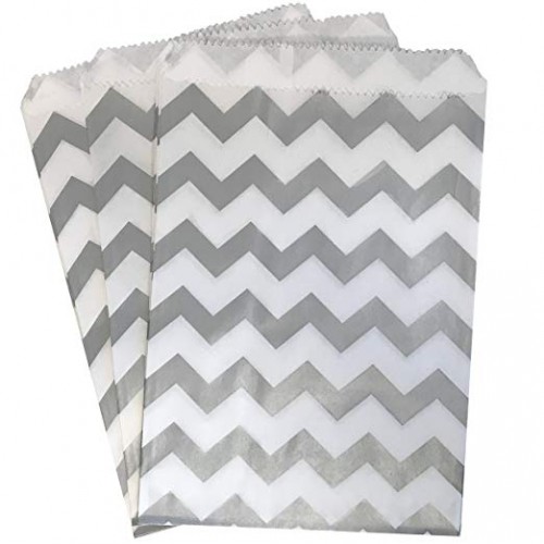 Silver Chevron Treat Bags