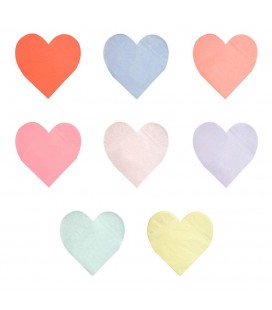 Serviettes Cœur Pastel