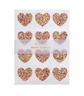 120 Stickers Coeurs Glitter