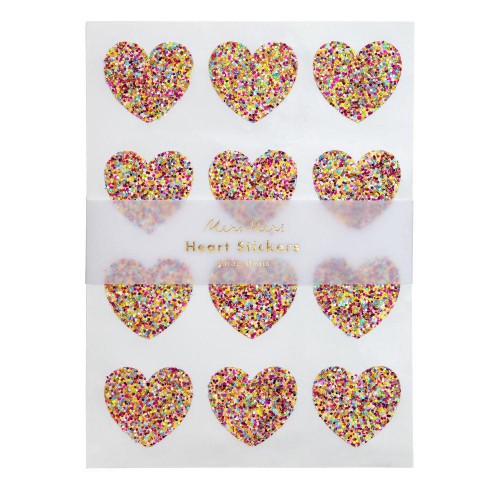 120 Heart Glitter Stickers
