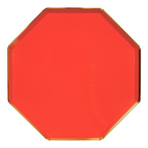 Grandes Assiettes Octogonales Corail