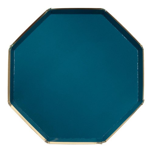 Teal Octogonal Large Plates