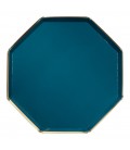Teal Octogonal Large Plates