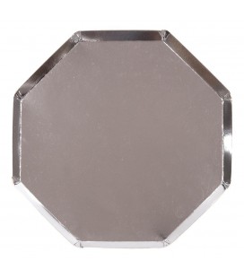 Grandes Assiettes Octogonales Argent