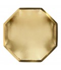 8 Gold Octagonal Large Plates